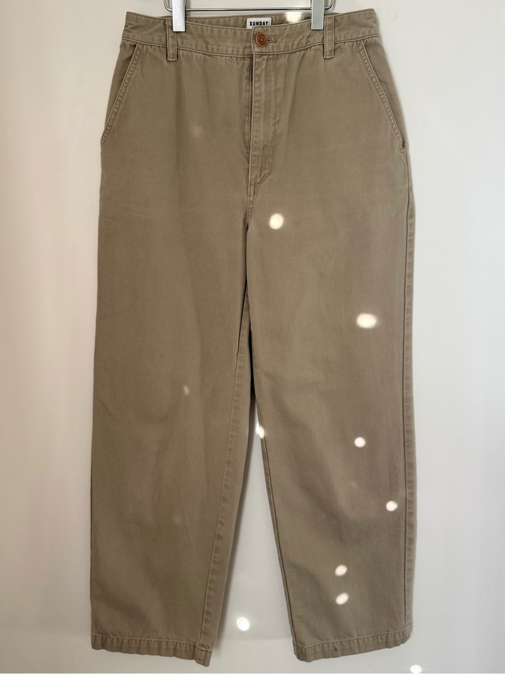 Aritzia Sunday Best Khaki High Rise Relaxed Wide Leg Chino Pants